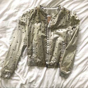 Silver Studded Bomber Jacket
